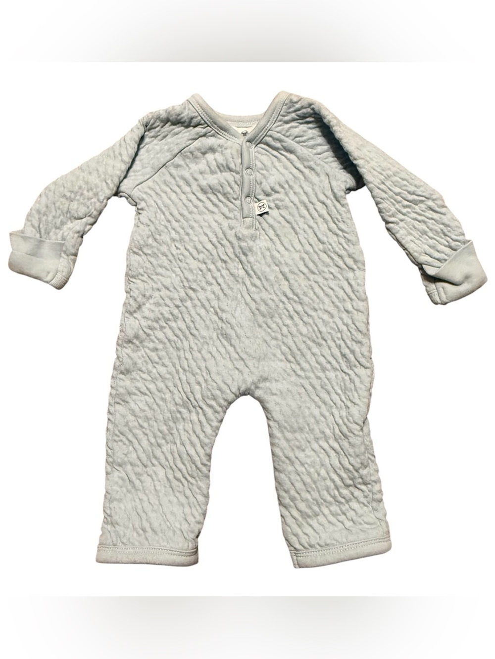 Honest Company Newborn Sleeper Light Blue Organic Cotton Long Sleeve